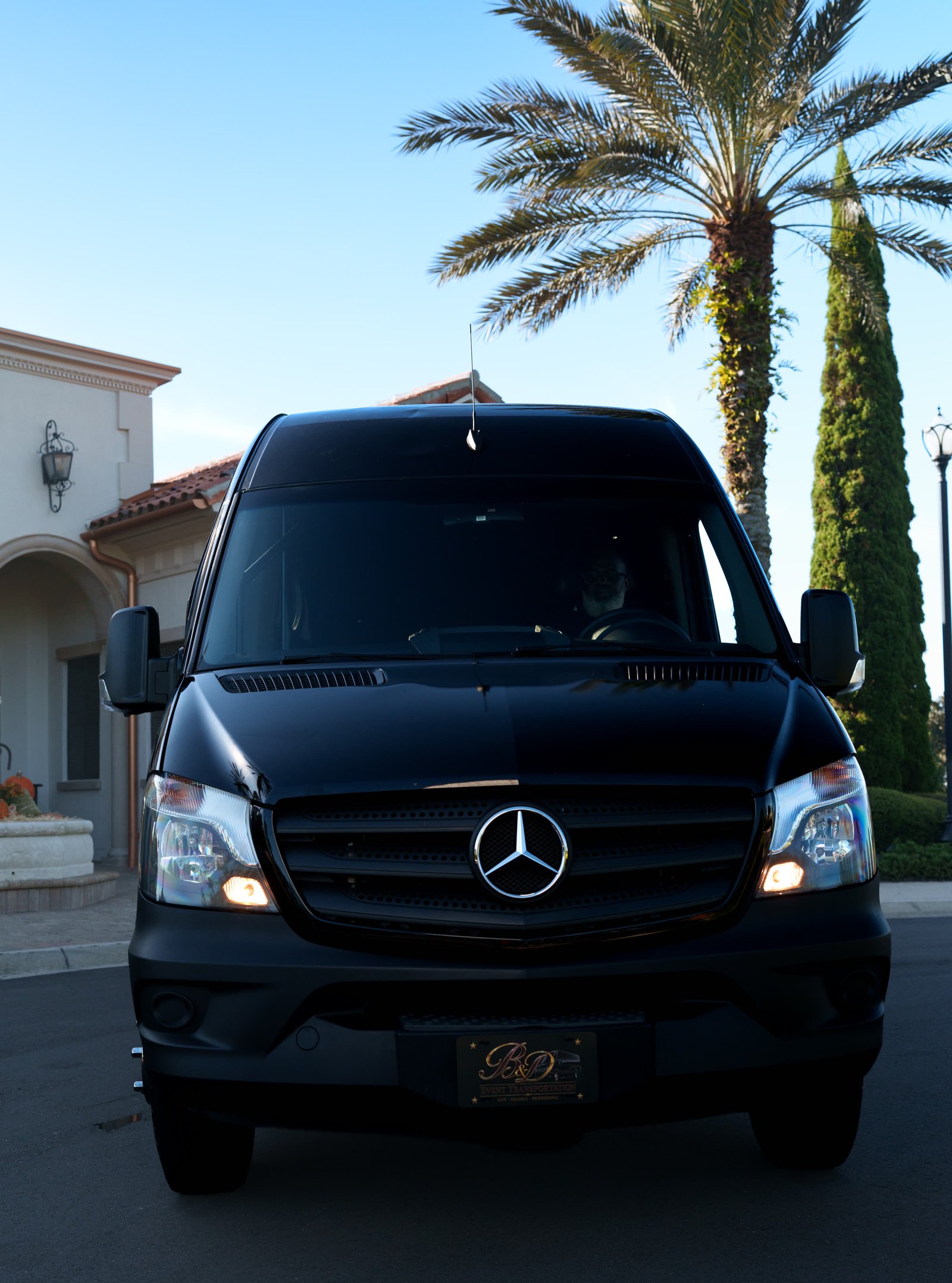 Danny behind the wheel of the Mercedes-Benz Sprinter